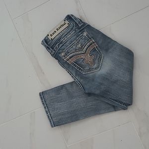 Rock Revival Light Wash Blue Jeans with Embroidered Back Pocket
